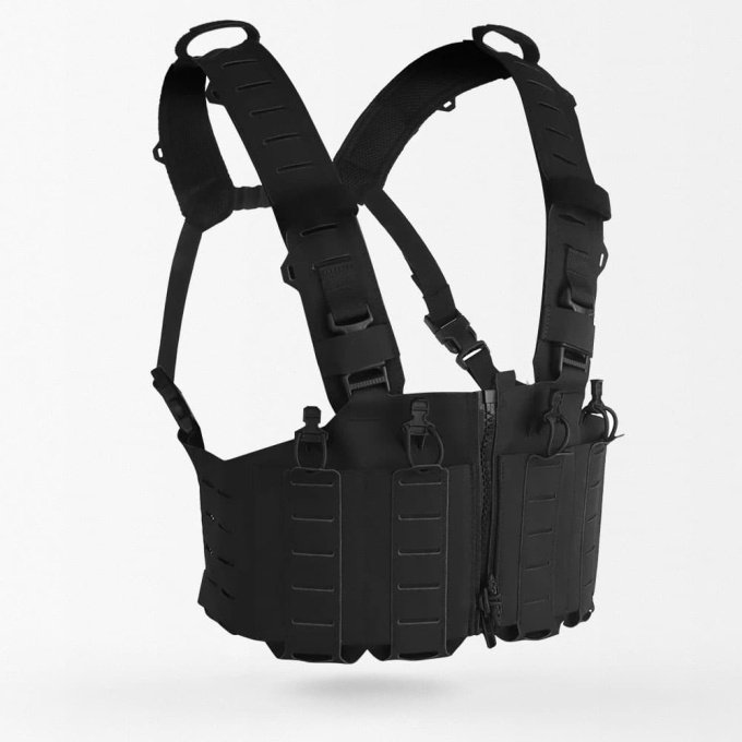 AR 15 chest rig with front zipper "SF" Black