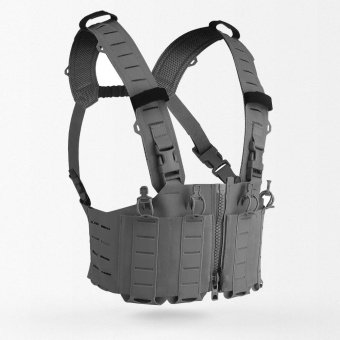 AR 15 chest rig with front zipper "SF" Grey