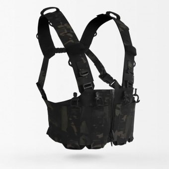 AR 15 chest rig with front zipper "SF" Multicam Black