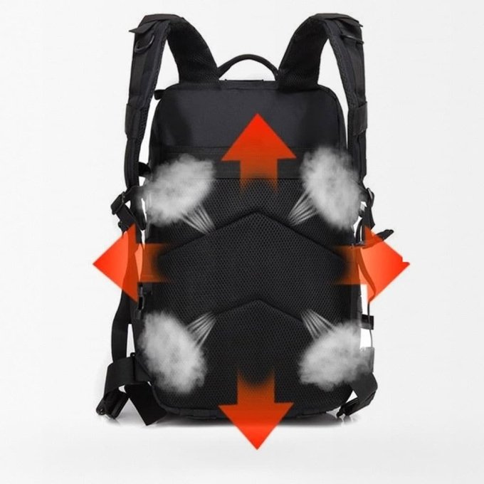 Black tactical backpack 45L