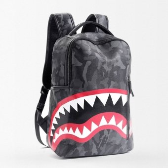 Camo leather backpack