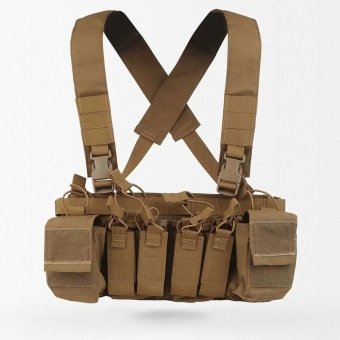 D3CRX chest rig with pistol pouches Coyote Brown
