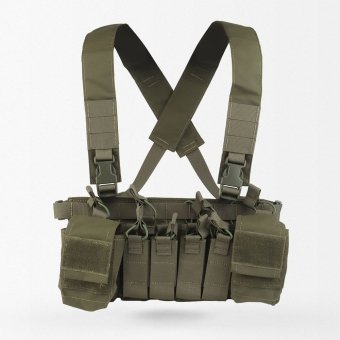 D3CRX chest rig with pistol pouches Ranger Green