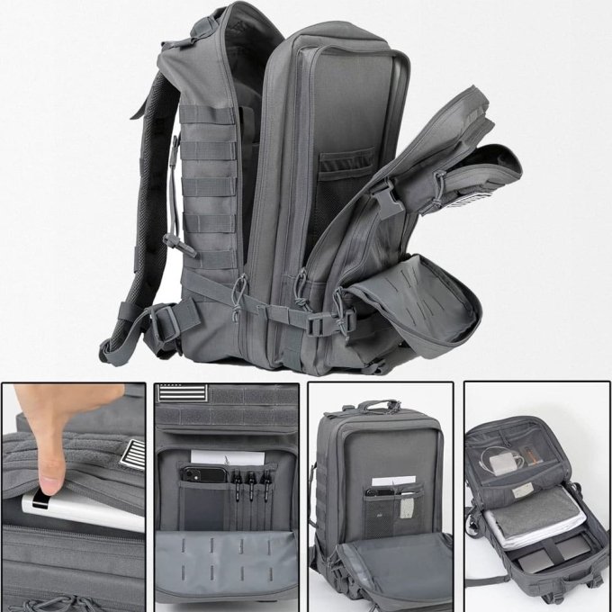 Grey molle backpack 45L