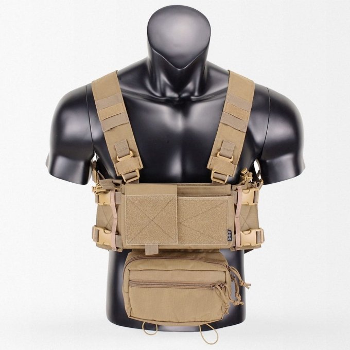 H harness chest rig with mag pouches "Elyt" Coyote Brown