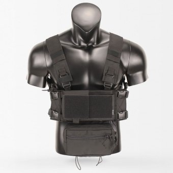 H harness chest rig with mag pouches "Elyt" Black