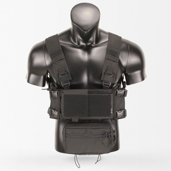 H harness chest rig with mag pouches "Elyt" Black
