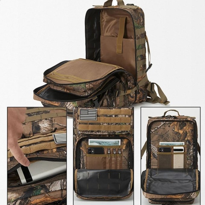 Hunting woods camo backpack 45L