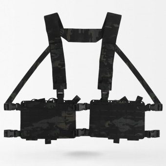 Minimalist chest rig for ar15 type mags (5.56) Black Multicam