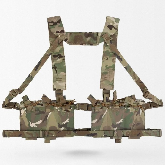 Minimalist chest rig for ar15 type mags (5.56) Multicam