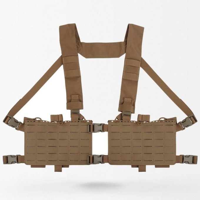 Minimalist chest rig for ar15 type mags (5.56) Coyote Brown