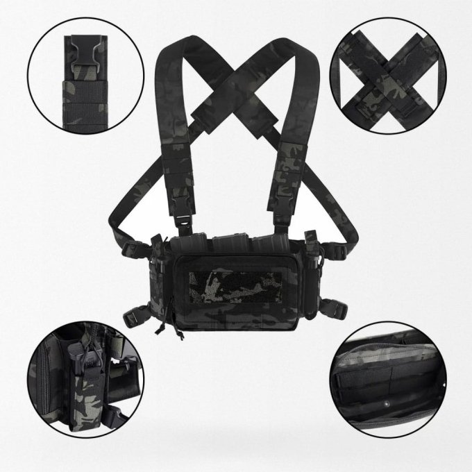 Multicam black micro chest rig "D3CRM"