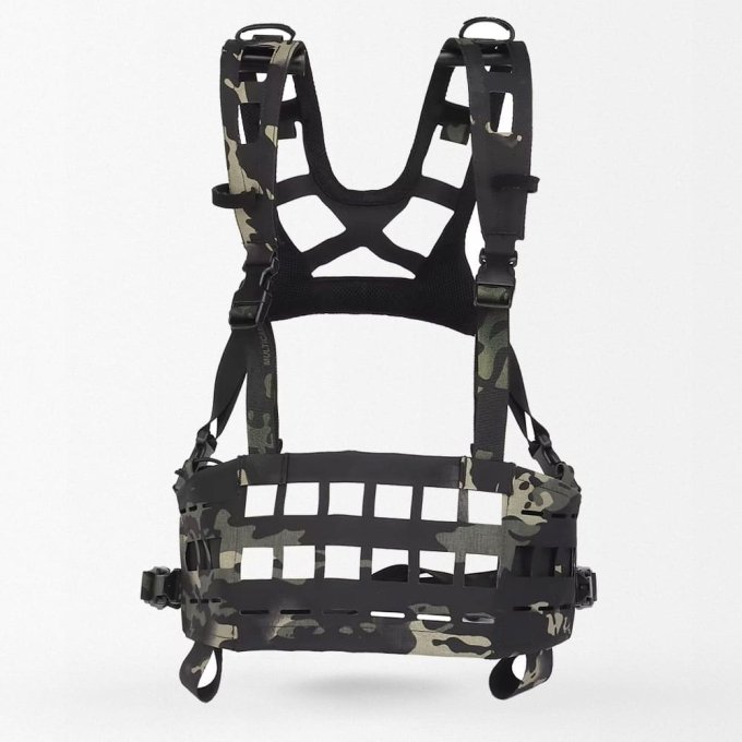 Ultra light chest rig" SPC" - Laser Cut Molle Multicam Black