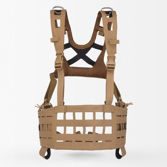 Ultra light chest rig" SPC" - Laser Cut Molle Coyote Brown