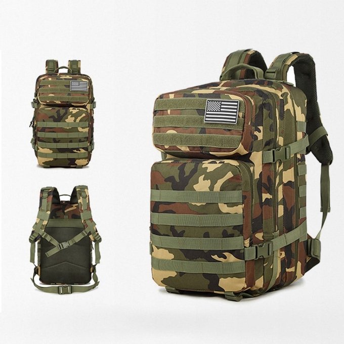 Woodland camo backpack 45L