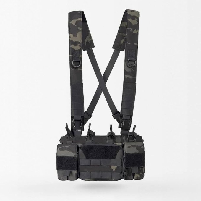 X harness quick release chest rig "Tigris" Multicam Black