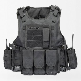 Military Vest With Mag Pouches Black