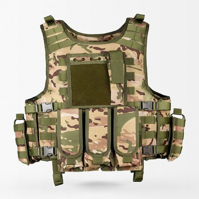 Military Vest With Mag Pouches Multicam