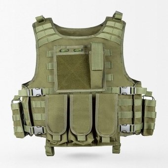Military Vest With Mag Pouches Green