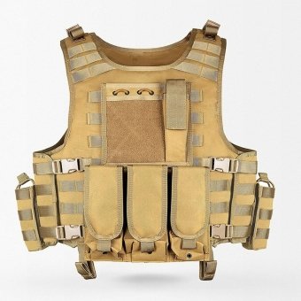 Military Vest With Mag Pouches Khaki