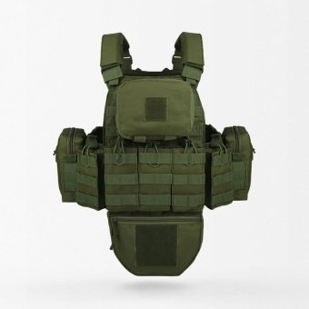Molle Plate Carrier With Pouches OD Green