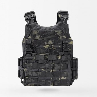 Tactical Plate Carrier With Mag Pouches Multicam Black