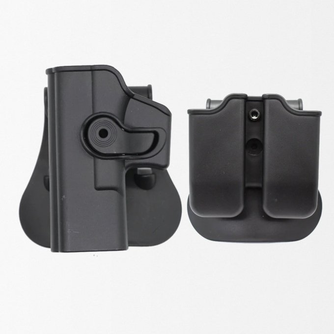 Left glock 17 holster with 9mm mag pouches