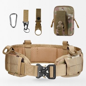 Padded combat belt with pouch and key bouckle
