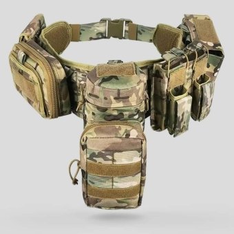 Tactical padded belt with molle pouches