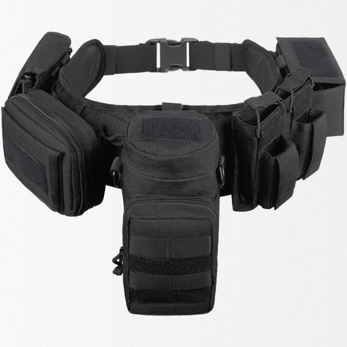 Tactical padded belt with molle pouches - Image 3