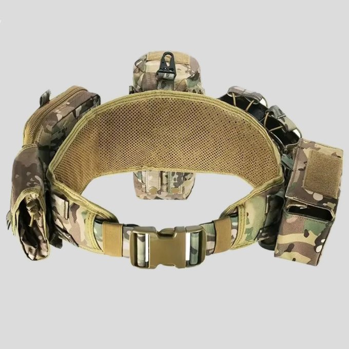 Tactical padded belt with molle pouches - Image 2