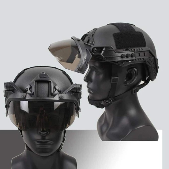 Brown lens flip goggles for tactical helmet - Image 3