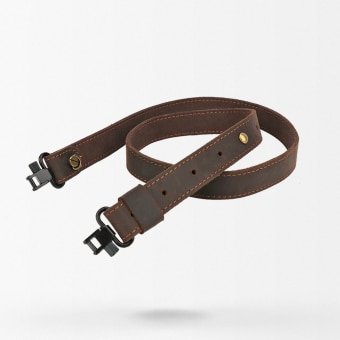 Genuine leather rifle sling with swivels