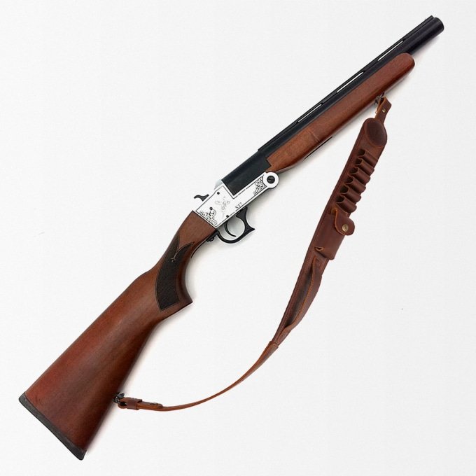 Leather rifle sling with ammo holder - Image 4