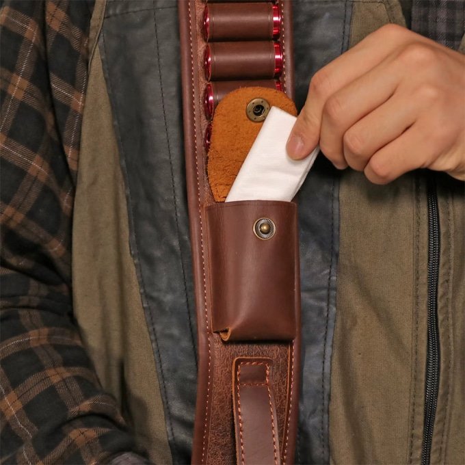 Leather rifle sling with ammo holder - Image 8