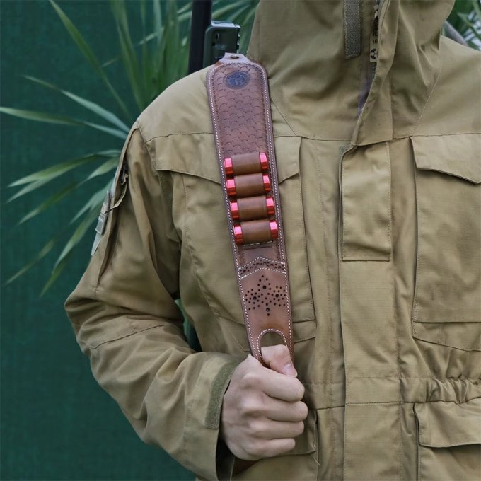 Leather rifle sling with thumb hole - Image 6
