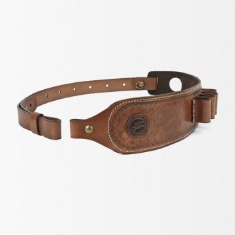 Leather rifle sling with thumb hole