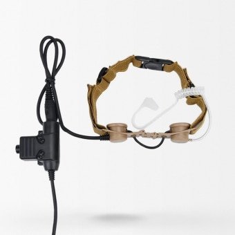 Tactical throat mic headset with PTT