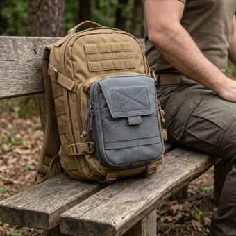 Tactical vertical admin pouch