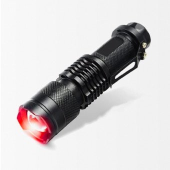 Tactical red beam flashlight