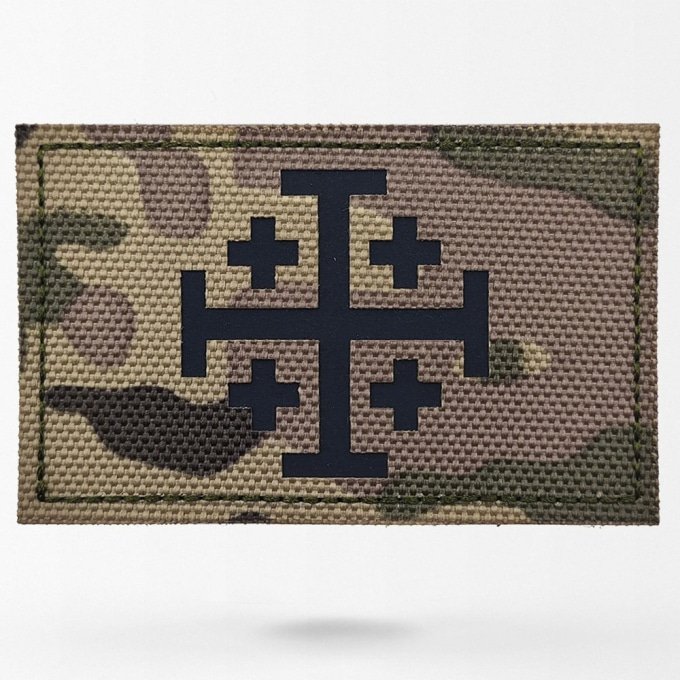 Rectangle jerusalem cross patch