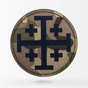 Round jerusalem cross patch