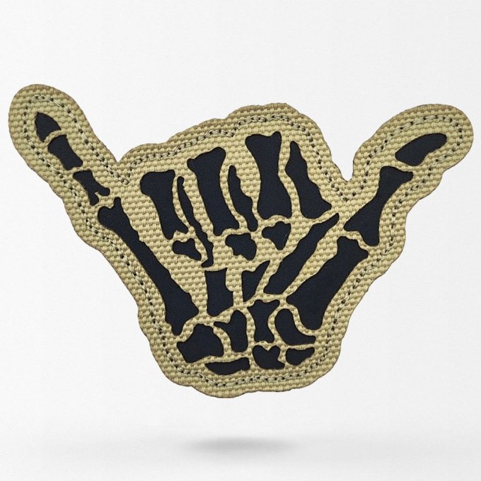Shaped skeleton hand patch