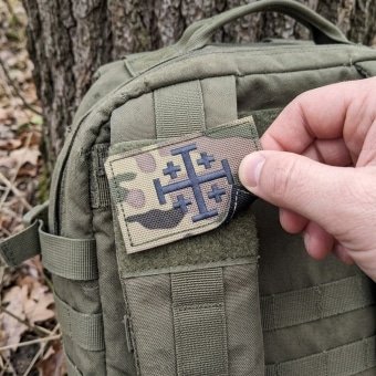 Rectangle jerusalem cross patch