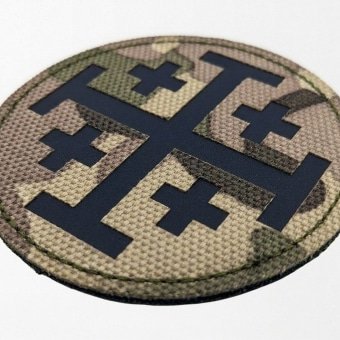 Round jerusalem cross patch