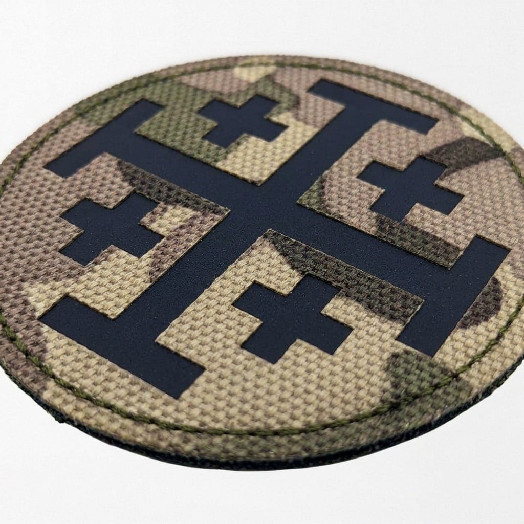 Round jerusalem cross patch