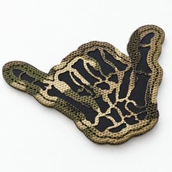 Shaped skeleton hand patch multicam
