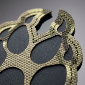 Shaped tactical paw patch multicam