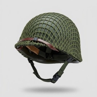WW2 army helmet with mesh cover