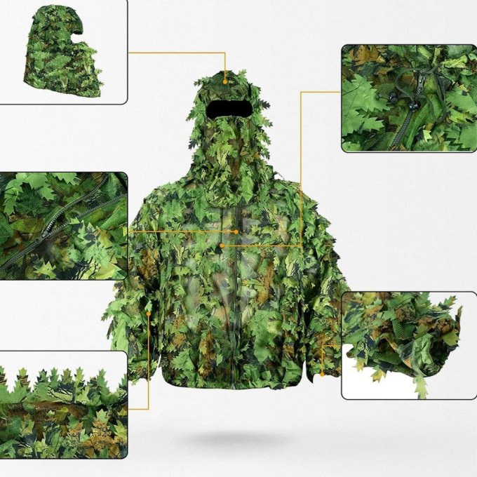 Bionic leaves ghillie suit with face mask - Image 3